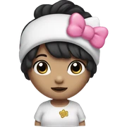 Hello Kitty with black hair  sticker