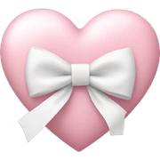Pastel pink heart with white bow sticker