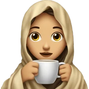girl inside a blanket sipping coffee eyes closed sticker