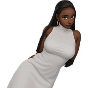 dark-skinned girl in white dress sticker
