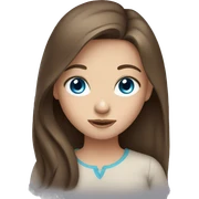 Girl with brown hair and blue eyes sticker