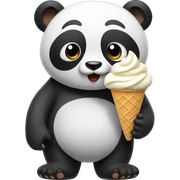 Panda eating ice cream sticker