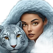 girl with tiger hood portrait sticker