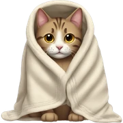 Cat wearing a blanket sticker