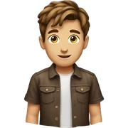 brown haired boy portrait emoji sticker