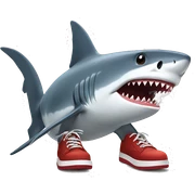 Shark with shoes sticker