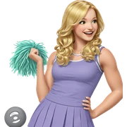 cheerful blonde cheerleader smiles sticker