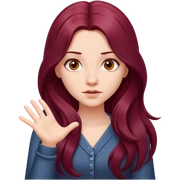 Beautiful long burgundy haired girl, shrugging shoulders sticker