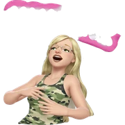 blonde girl singing in camouflage sticker