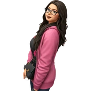 girl with glasses in city sticker