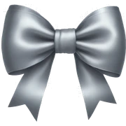 grey satin bow sticker