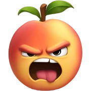 Angry peach sticker