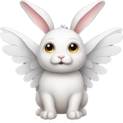 Bunny with wings and horns sticker