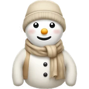 Cute snowman with beige clothing  sticker