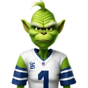 Grinch wearing dallas cowboy jersey sticker