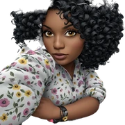 dark beauty in floral attire sticker