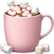 Light Pink mug of hot chocolate with marshmallows  sticker