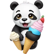 Panda eating ice cream sticker