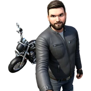 cool biker with motorcycle sticker
