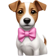 Jack Russel wearing pink bow  sticker