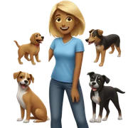 Girl and dogs  sticker