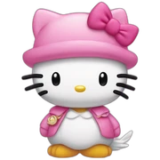 Hello kitty en canard sticker