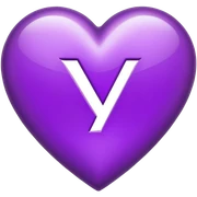 The Letter “Y” inside a Purple Heart sticker