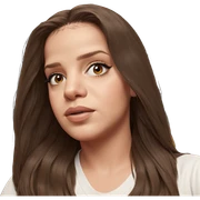 brown haired girl looking on sticker