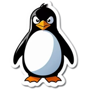 An angry penguin sticker