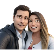 happy couple by the ocean sticker