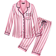 Striped pink and white silk Victoria’s Secret pajama set sticker