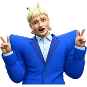 boy in blue jacket pose sticker
