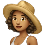 Mujer morena con sombrero  sticker