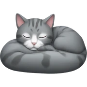 Grey cat sleeping sticker