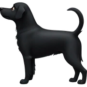 Black dog from behind sticker