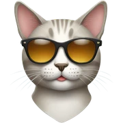 Cat with sunglasses sticker