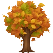 autumn tree with leaves falling  sticker