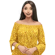 smiling girl with long hair sticker