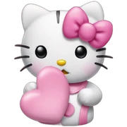 hello kitty with a blow kiss sticker