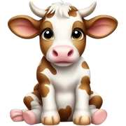 cute baby cow sitting  sticker