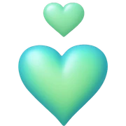 pastel green and blue heart sticker
