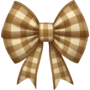 beige plaid bow sticker