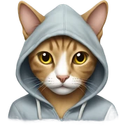 Cat wearing a hoodie sticker
