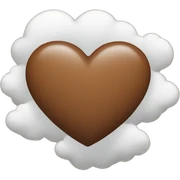 brown heart with small clouds sticker