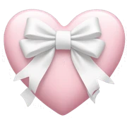 Pastel pink heart with white bow sticker