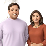 smiling couple with jewelry sticker