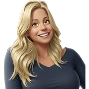smiling girl with long blonde hair sticker