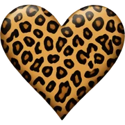 Leopard print heart sticker