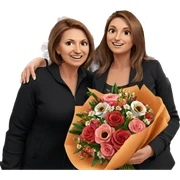 brown haired girls with bouquet sticker