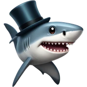 Shark with a top hat sticker